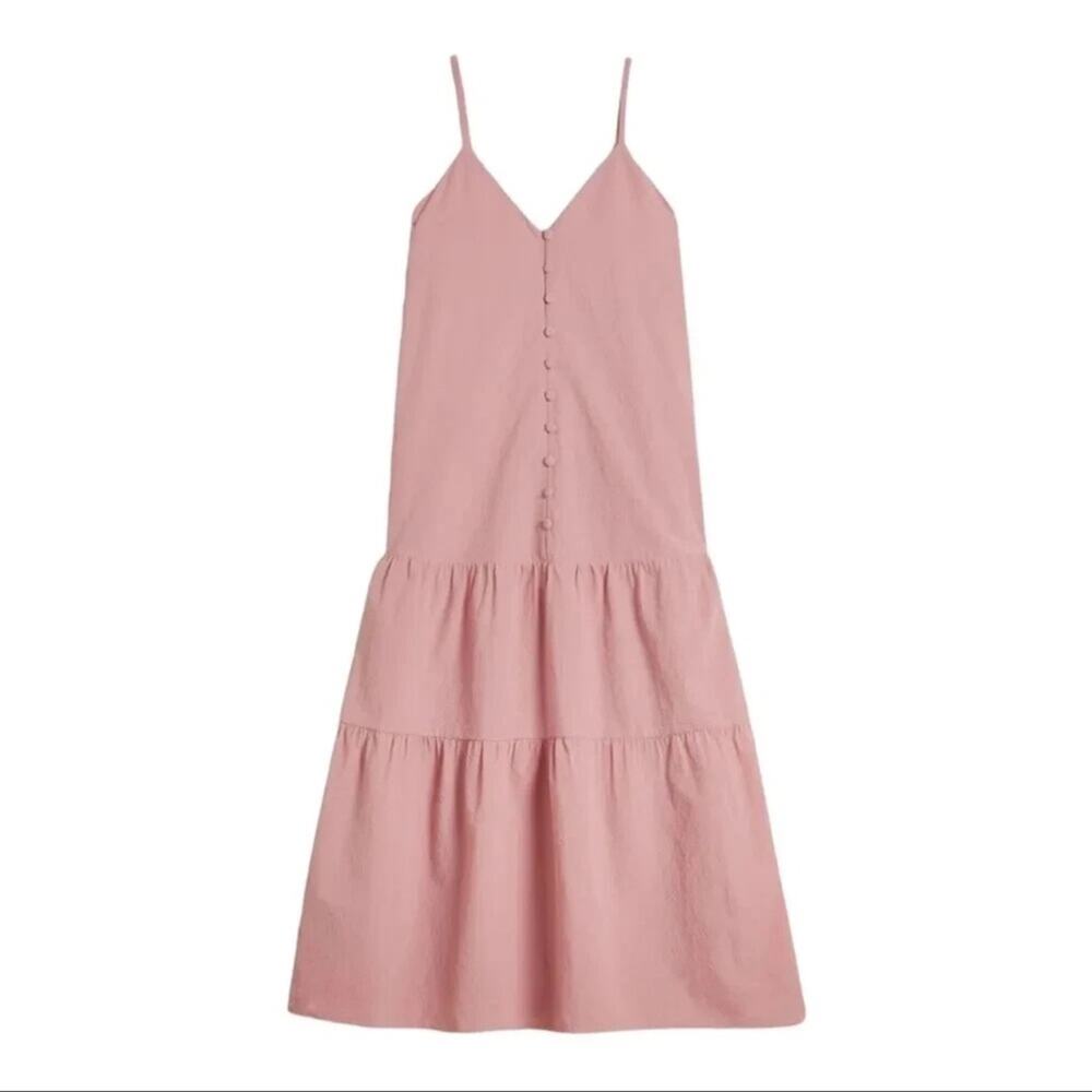 NWOT Ted Baker Luana Textured Button Through Cami Dress in Coral 5 (5=size 12)